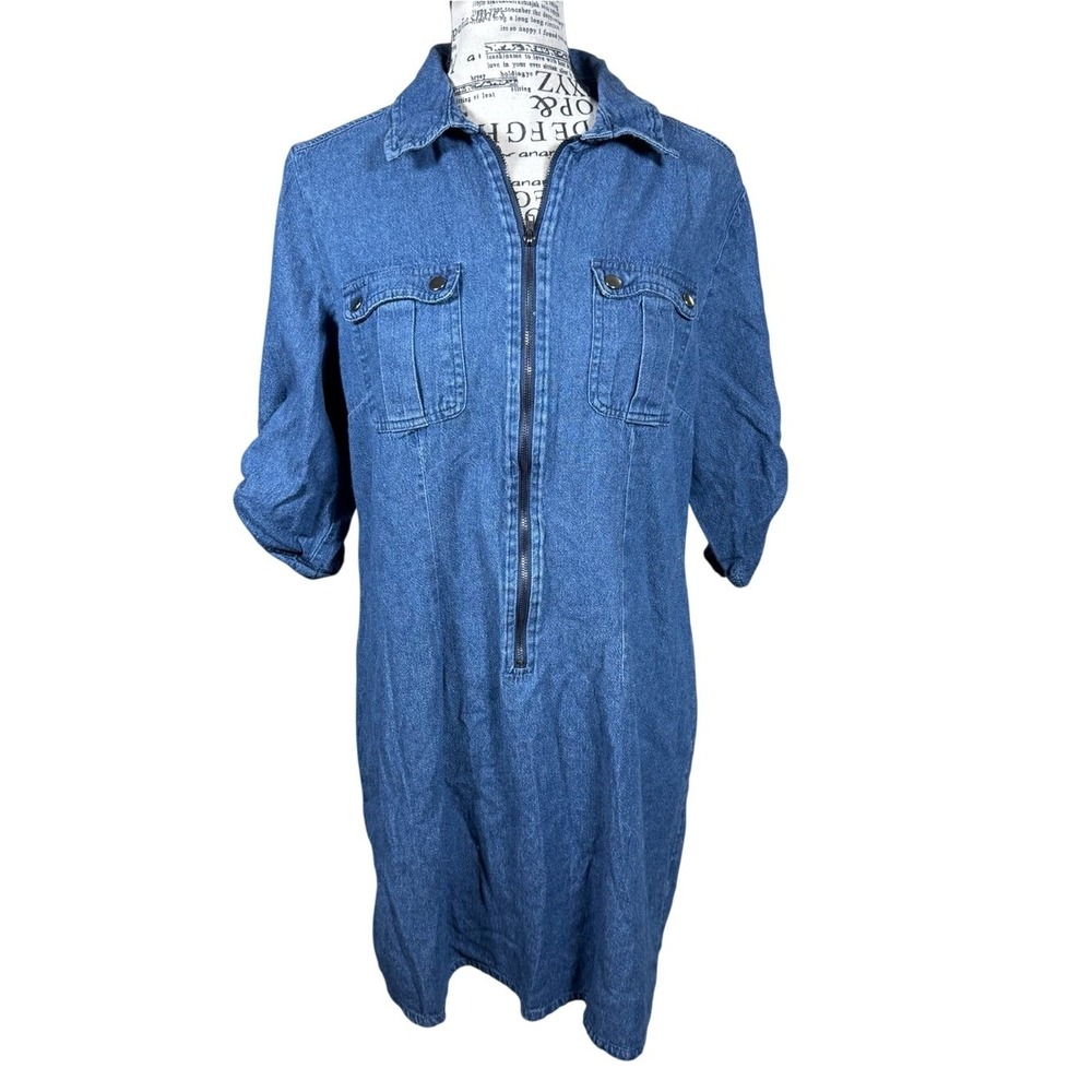 J‎ Gee Signature Denim Top — Mid Wash Blue